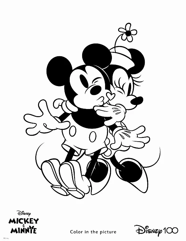 Mickey & Minnie Colouring Sheet 3